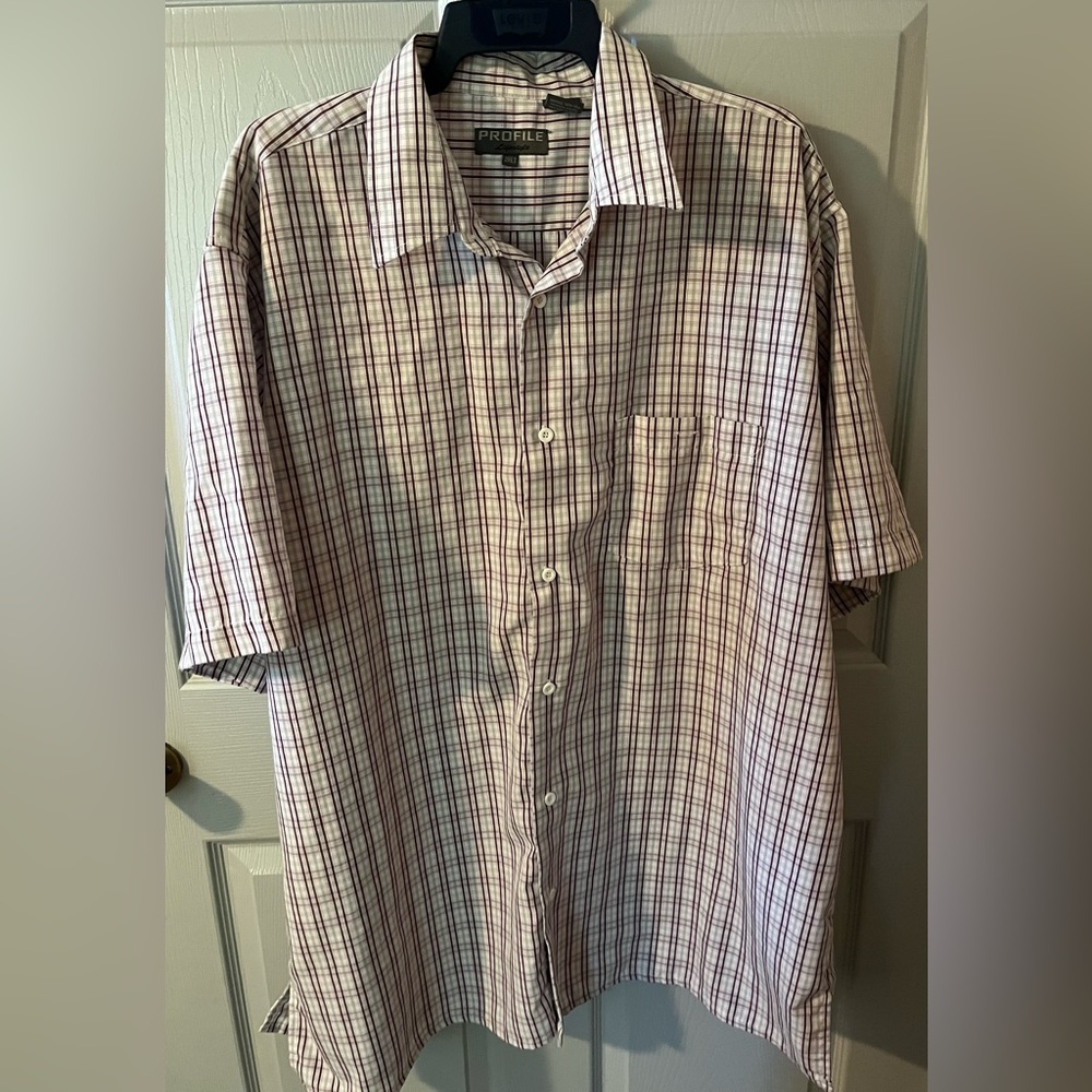 Profile Lifestyle 2XLT Men’s Shirt Burgundy/White Button Up